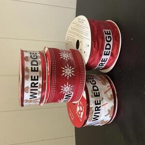 Brand New Place & Time Wire Edge Ribbon Holiday Christmas 2 1/2" Lot of 4